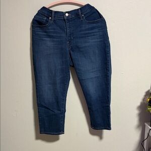 Levi's Dark Indigo Cropped Stretch Jeans